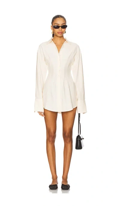 All The Ways Charitie Button Up Mini Dress In White