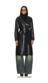 All The Ways Claire Faux Leather Trench In 블랙