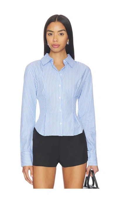 All The Ways Ellie Button Up Top In Blue