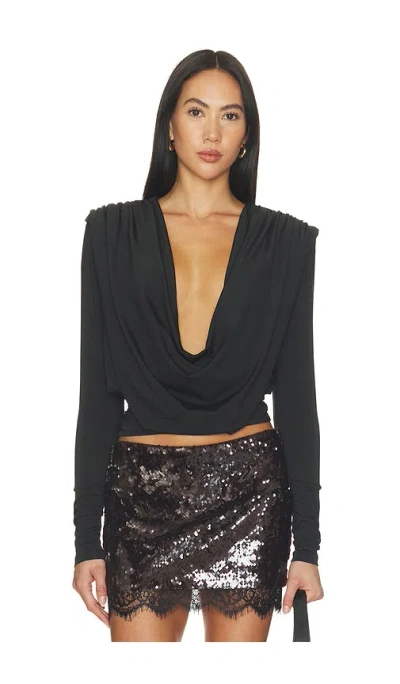 All The Ways Emma Drape Front Top In Blue