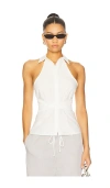 All The Ways Evie Button Up Top In White