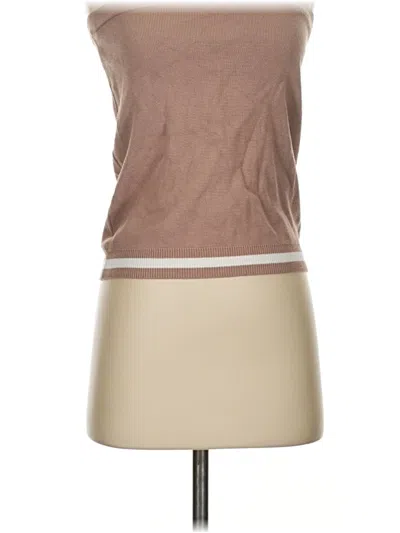 Pre-owned All The Ways Faux Leather Skirt In Brown