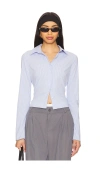 All The Ways Fiona Button Front Top In 细条纹