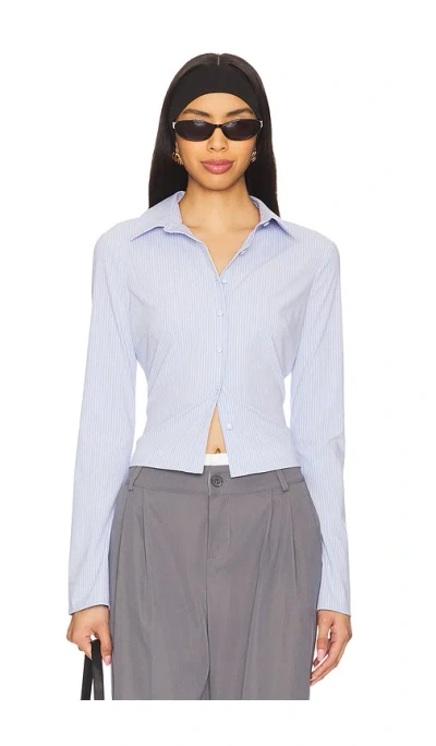 All The Ways Fiona Button Front Top In 细条纹