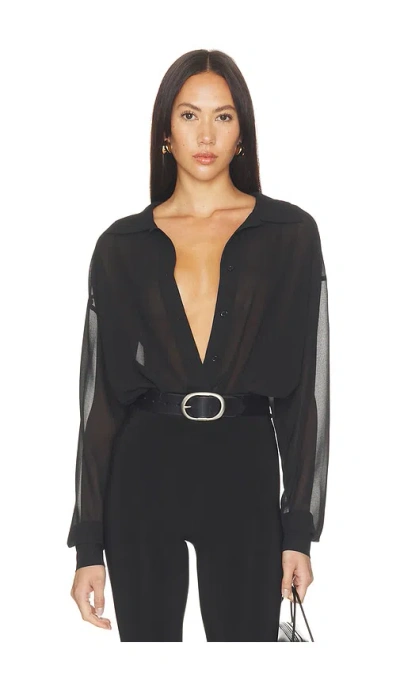 All The Ways Gwynne Bodysuit In Black Chiffon