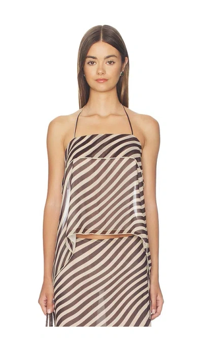All The Ways Jade Open Back Top In Brown