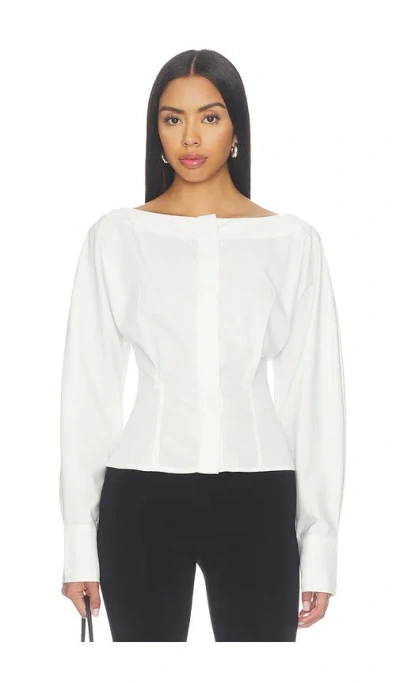 All The Ways Jessie Boat Neck Top In White