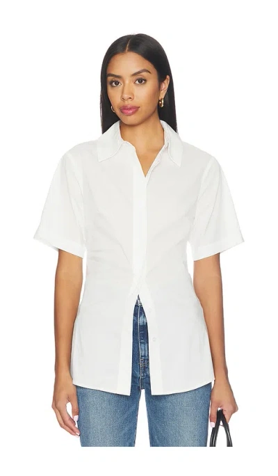 All The Ways Joan Button Down Top In White