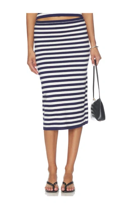 All The Ways Jolene Midi Skirt In 네이비 스트라이프