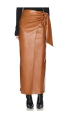 All The Ways Kassidy Faux Leather Skirt In 카멜