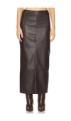 All The Ways Kayla Faux Leather Skirt In 초콜렛 브라운