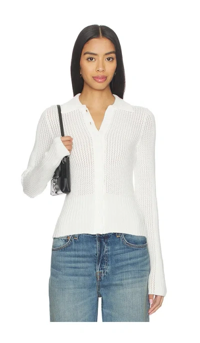 All The Ways Kelly Button Up Sweater In White