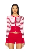 All The Ways Kerra Cardigan In Red & Ivory