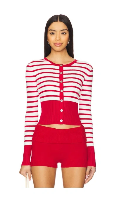 All The Ways Kerra Cardigan In Red & Ivory