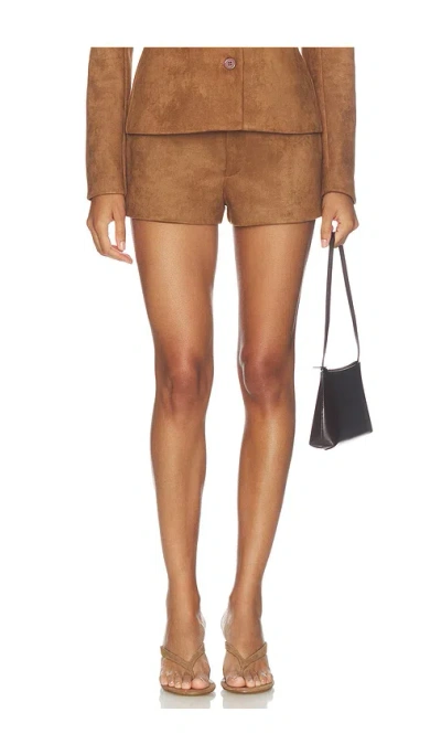 All The Ways Kylli Faux Suede Short In Brown