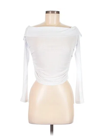 Pre-owned All The Ways Long Sleeve Top White Boatneck Tops