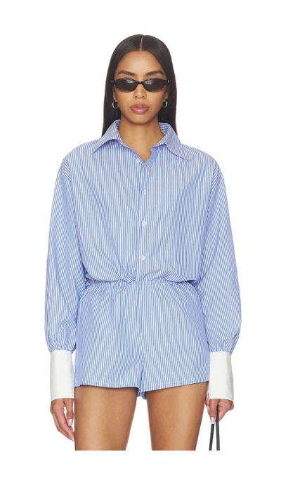 All The Ways Lucinda Button Down Top In Blue