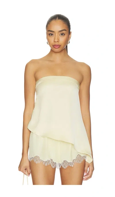 All The Ways Marcella Strapless Top In Yellow