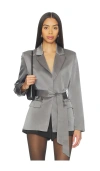 All The Ways Marilyn Tie Blazer In Gray