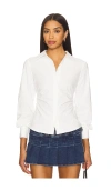 All The Ways Millie Button Up Top In White