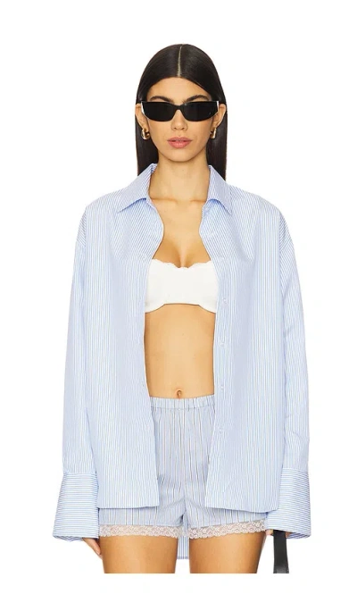 All The Ways Misha Button Up Top In 蓝色
