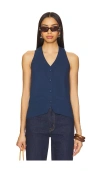 All The Ways Rhae Open Back Vest In Navy