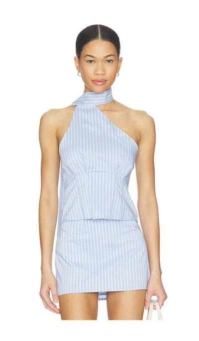 All The Ways Sandy Tie Neck Top In Blue