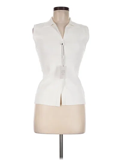 Pre-owned All The Ways Sleeveless Top Ivory Plunge Neckline Tops