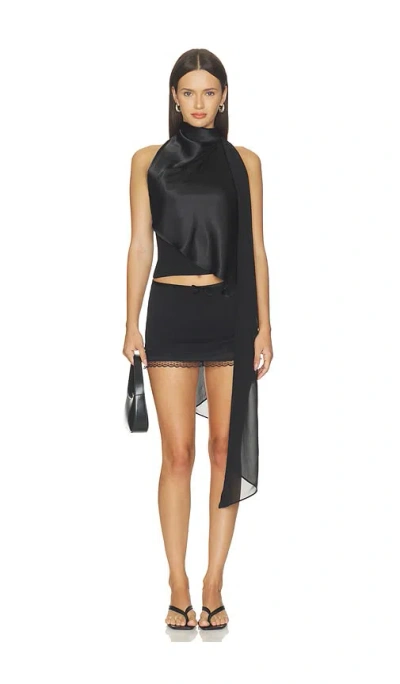 All The Ways Story Drape Top In Black