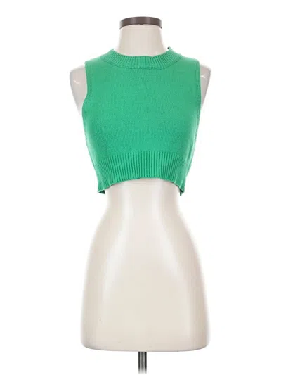 Pre-owned All The Ways Tank Top Green Halter Neckline Tops