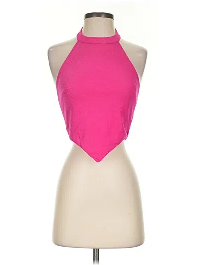 Pre-owned All The Ways Tank Top Pink Halter Neckline Tops