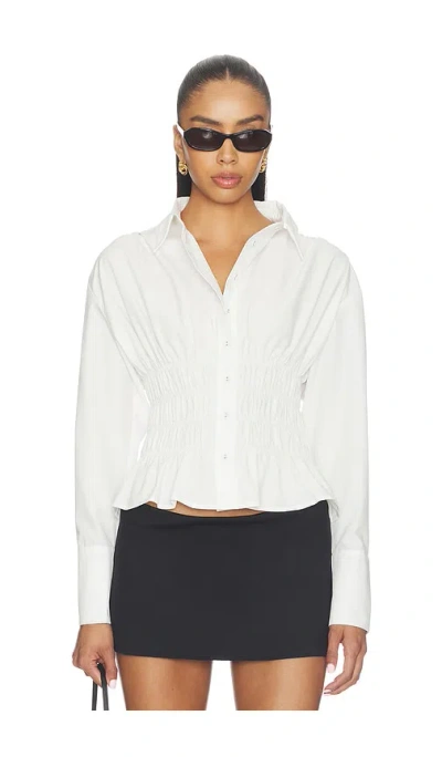 All The Ways Tiffani Button Up Top In White