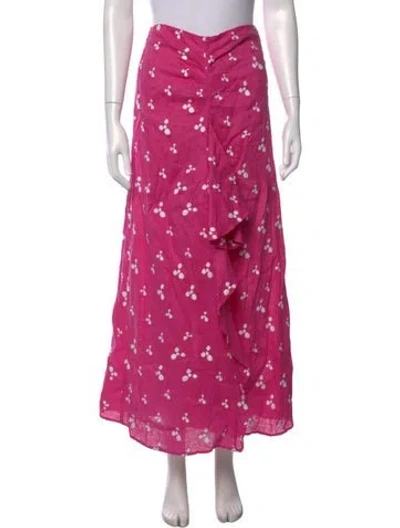 Pre-owned All Things Mochi Linen Long Skirt In Pink