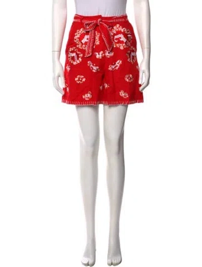 Pre-owned All Things Mochi Printed Mini Shorts In Red
