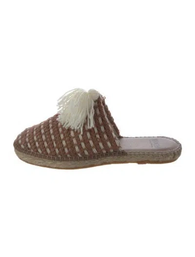 Pre-owned All Things Mochi Printed Mules In Brown