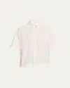 All Three Aisla Poplin Button-front Shirt In Pink