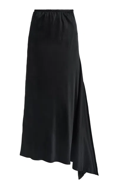 All Three Alex Silk Maxi Skirt In Black