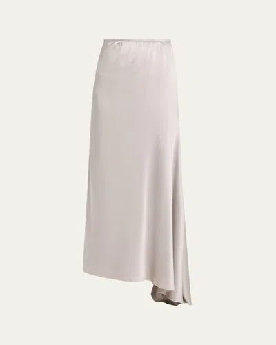 All Three Alex Silk Maxi Skirt In Gray