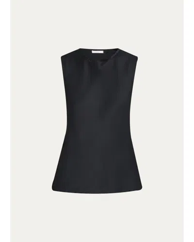All Three Carine Silk Sleeveless Top In Black