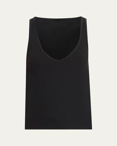 All Three Claire Ribbed Tank Top In Black