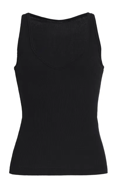 All Three Claire Ribbed Tank Top In Black
