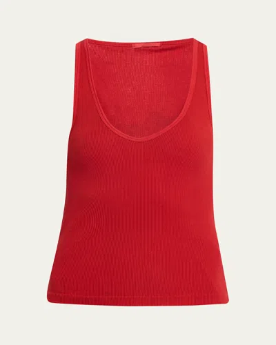 All Three Claire Ribbed Tank Top In Brown