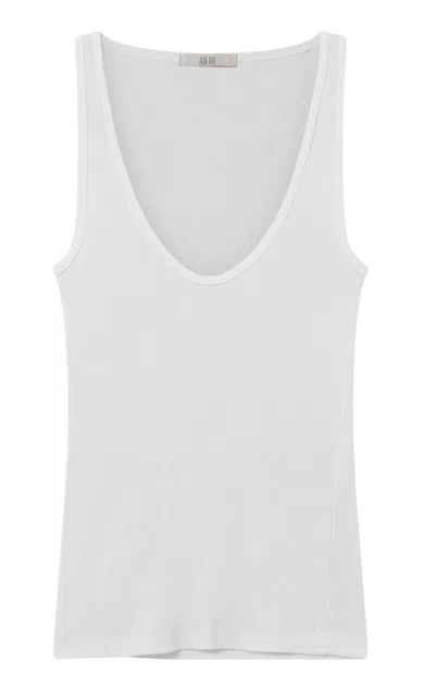 All Three Claire Ribbed Tank Top In White