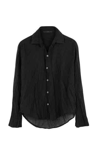 All Three Daniel Gauze Shirt In Black