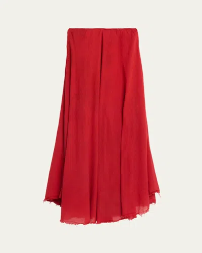 All Three Elysia Boho Maxi Skirt In Red