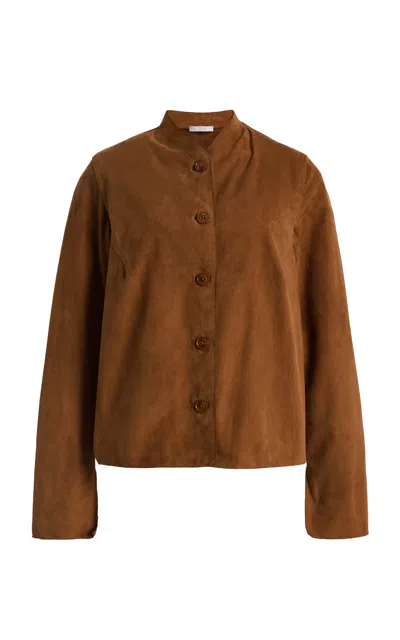 All Three Emanuelle Raw Leather Jacket In Brown
