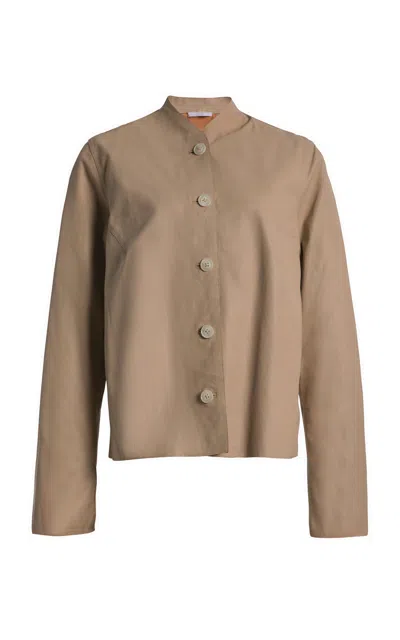 All Three Emanuelle Raw Leather Jacket In Brown