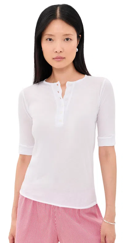 All Three Gaia Tissue Cotton Henley Top White