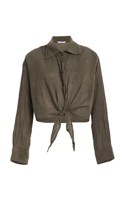 All Three Healy Gauze Shirt In Green