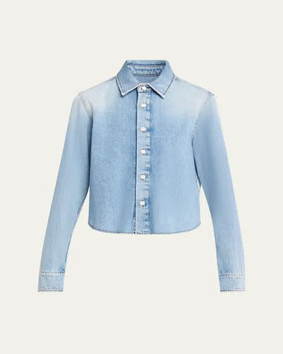 All Three Hira Denim Button-front Shirt In Light Wash
